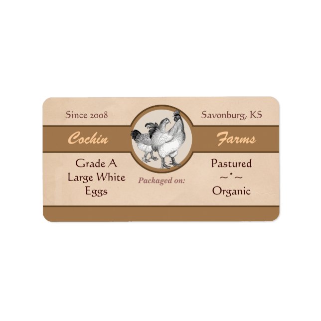 Vintage Style Egg Carton Label (Front)