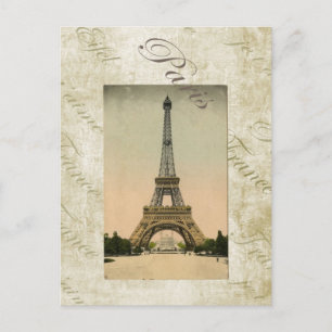 Vintage Style Eiffel Tower Art Postcard