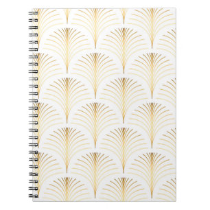 Vintage style elegant floral art deco repeat fan p notebook