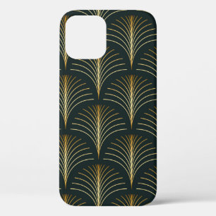 Vintage style elegant seamless art deco repeat fan iPhone 12 case