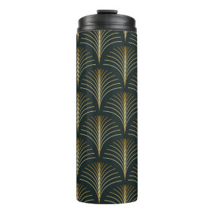 Vintage style elegant seamless art deco repeat fan thermal tumbler