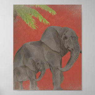 Vintage Style Elephant Poster