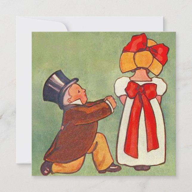 Vintage-Style Engagement Party Invitation Announce (Front)