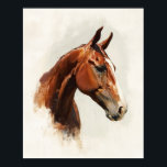 Vintage Style Equestrian Horse Oil Painting Poster<br><div class="desc">Vintage Equestrian Brown Horse Painting Poster with digital art in vintage style,  available printed or as digital download,  printable poster</div>