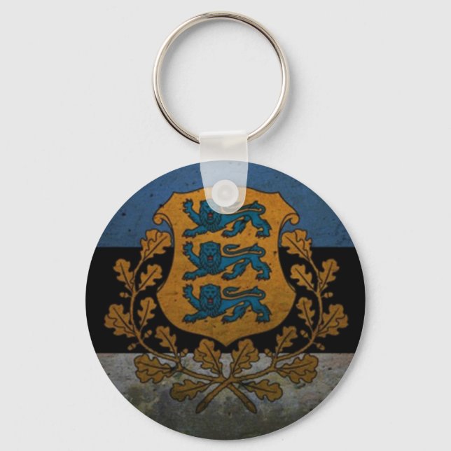 Vintage Style Estonia Keychain! Key Ring (Front)