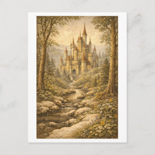 Vintage-Style Fairy Tale Castle Postcard