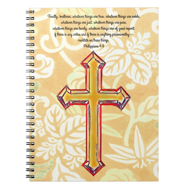 Vintage Style Faith Cross Bible Verse Journal (Front)