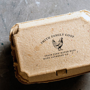 Vintage Style Family Farmstead Egg Carton Stamp