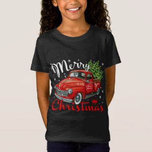 Vintage Style Farm Red Truck Christmas Tree T-Shirt