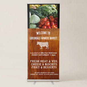 Vintage style farmers market rustic effect banner