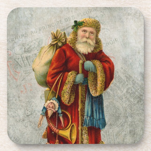 Vintage Style Father Christmas Santa Claus Coaster (Front)