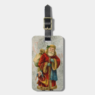 Vintage Style Father Christmas Santa Claus Luggage Tag