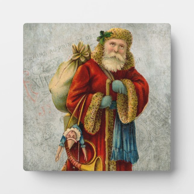 Vintage Style Father Christmas Santa Claus Plaque (Front)