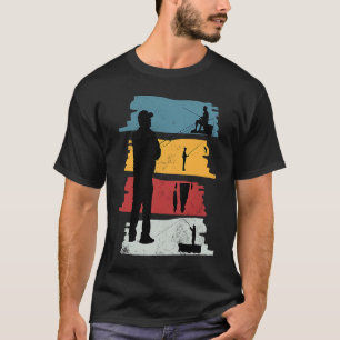 Vintage style fishing retro fishing fishing fishin T-Shirt