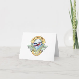 Vintage style flight badge holiday card