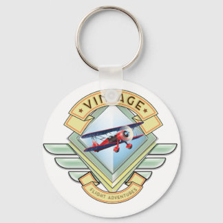 Vintage style flight badge key ring