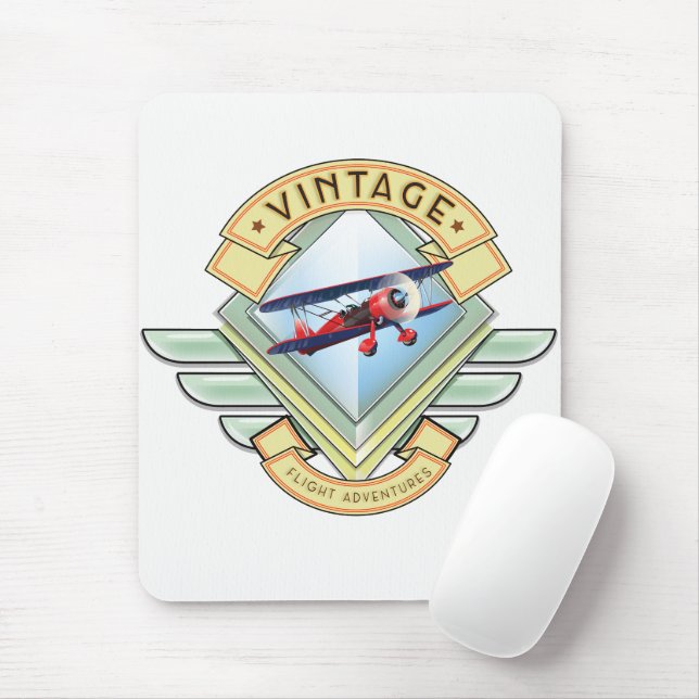 Vintage style flight badge mouse mat (With Mouse)