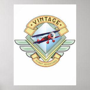 Vintage style flight badge poster