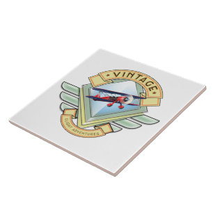 Vintage style flight badge tile