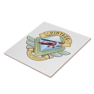 Vintage style flight badge tile