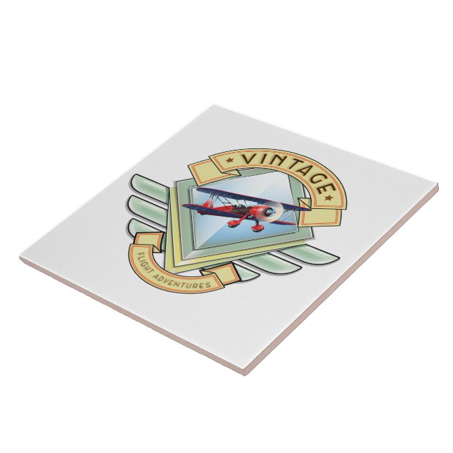 Vintage style flight badge tile (Side)