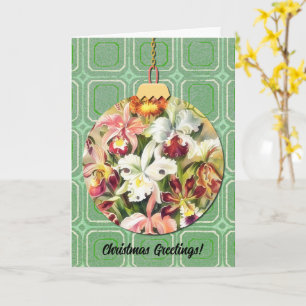 Vintage Style Floral Christmas Ornament Art Card