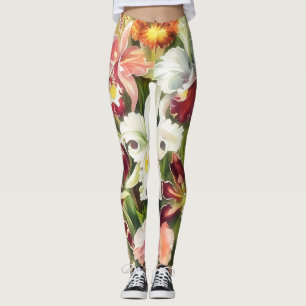 Vintage Style Floral Colourful Leggings