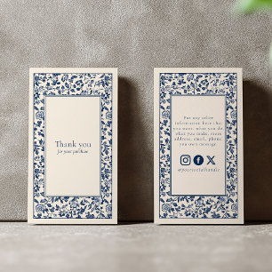 Vintage style floral frame social thank you enclos enclosure card