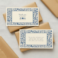 Vintage style floral frame social thank you