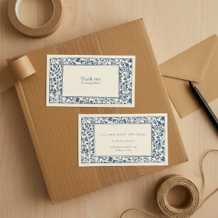 Vintage style floral frame thank you enclosure