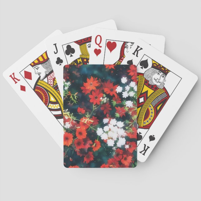 Vintage Style Floral Garden Pretty Playing Cards (Back)