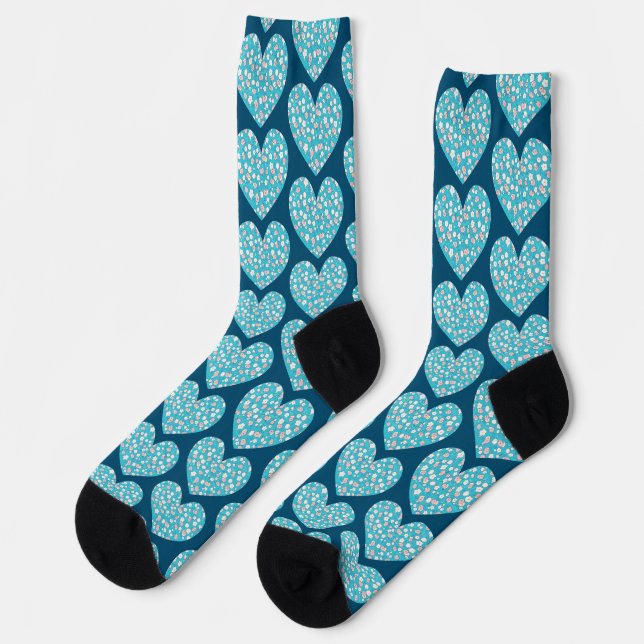 Vintage Style Floral Hearts Love Socks (Left)