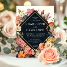 Vintage style floral invitation