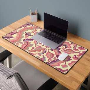 Vintage Style Floral Pattern Art Desk Mat Pad