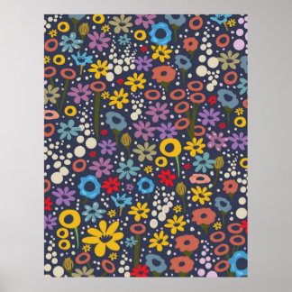 Vintage style Floral pattern Poster