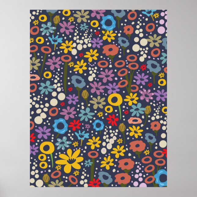 Vintage style Floral pattern Poster (Front)