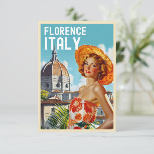 Vintage Style Florence Travel Card