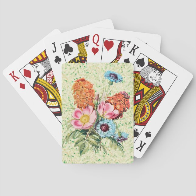 Vintage Style Flower Bouquet Playing Cards (Back)