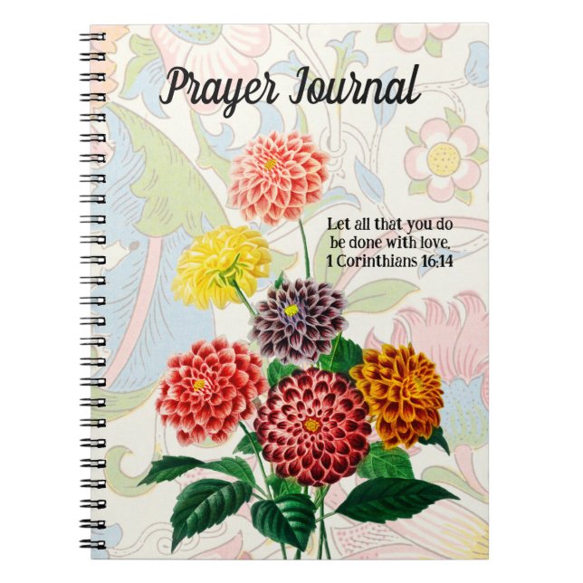 Vintage Style Flower Bouquet Prayer Journal (Front)