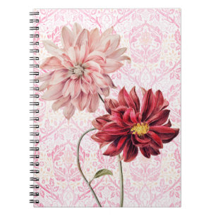 Vintage Style Flower Pair Journal Notebook