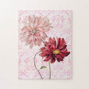 Vintage Style Flower Pair Puzzle