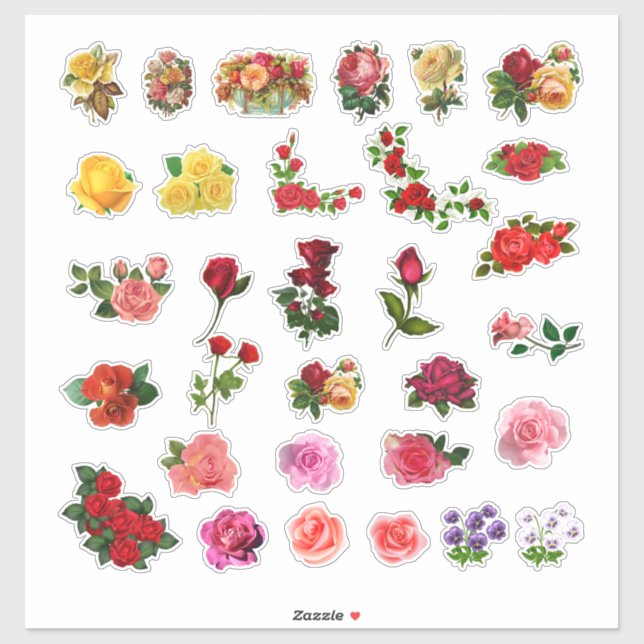 Vintage Style Flowers Beautiful (Sheet)