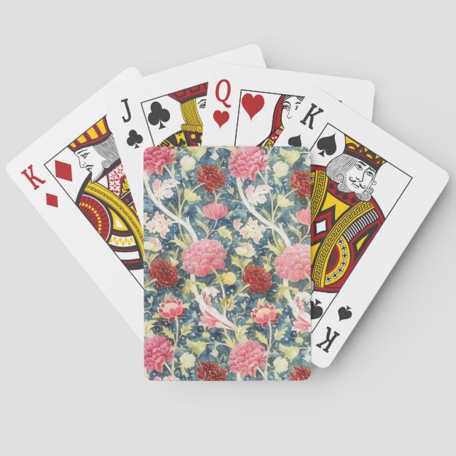 Vintage Style Flowers Floral Art Playing Cards (Back)