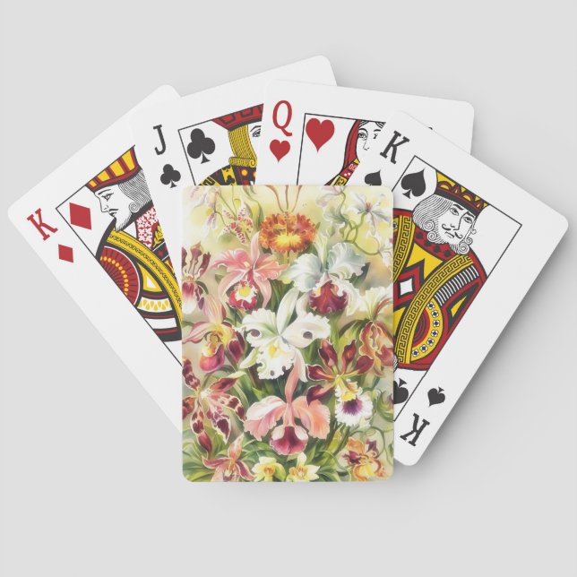 Vintage Style Flowers Floral Art Playing Cards (Back)
