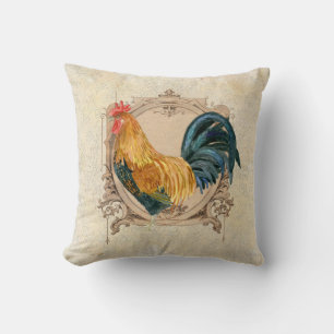 Vintage Style French Country Rustic Barn Rooster Cushion