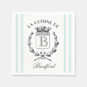 Vintage Style French Sack Custom Name and Monogram Napkin