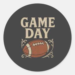 Vintage Style – Game Day Classic Round Sticker