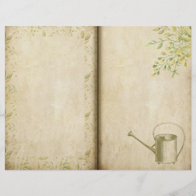 Vintage Style Gardener's Journal Page (Front)