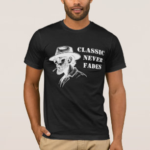 Vintage Style Gentleman with Fedora Hat T-Shirt