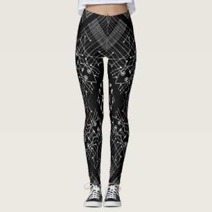 Vintage style geometric trendy pattern leggings